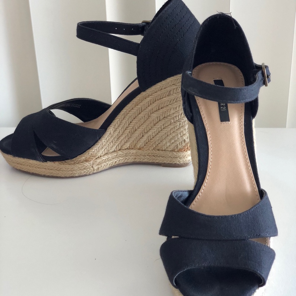 Navy Blue Wedges